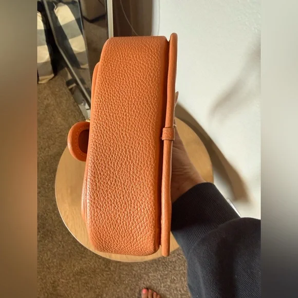 Coach Tabby Pebbled Leather Messenger 19 Faded Orange Crossbody Bag - Picture 13 of 16